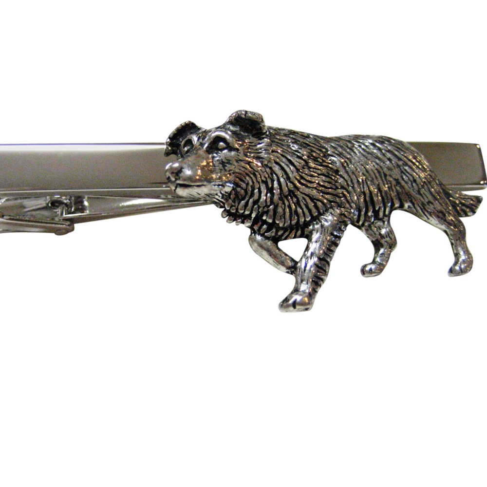 Border Collie Dog Square Tie Clip